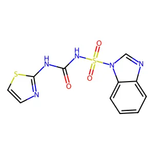 1H-Benzimidazole-1-sulfonamide, N-[(2-thiazolylamino)carbonyl]- structure