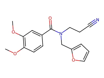 N-(2-cyanoethyl)-N-(2-furylmethyl)-3,4-dimethoxybenzamide structure