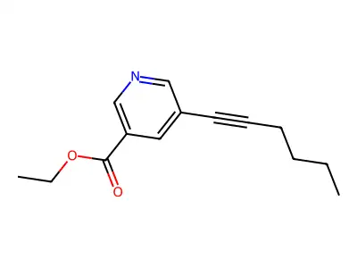 Ethyl 5-hex-1-ynylnicotinate structure
