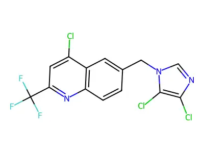 4-chloro-6-[(4,5-dichloro-1H-imidazol-1-yl)methyl]-2-(trifluoromethyl)quinoline structure