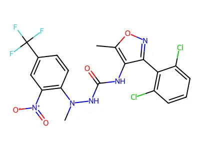 N-[3-(2,6-Dichlorophenyl)-5-methyl-4-isoxazolyl]-2-methyl-2-[2-nitro-4-(trifluoromethyl)phenyl]hydrazinecarboxamide structure