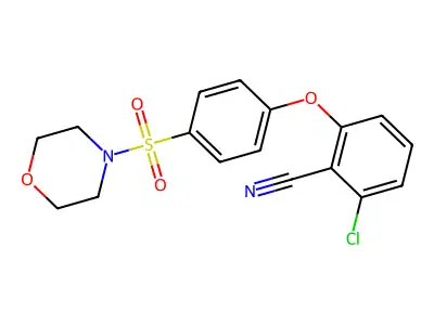 2-Chloro-6-(4-morpholin-4-ylsulfonylphenoxy)benzonitrile structure