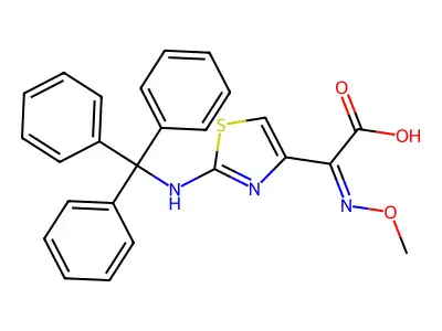 2-methoxyimino-2-[2-(tritylamino)-1,3-thiazol-4-yl]acetic Acid structure
