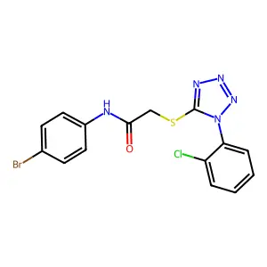 N-(4-bromophenyl)-2-[1-(2-chlorophenyl)tetrazol-5-yl]sulfanylacetamide structure