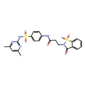 N-[4-[(4,6-dimethylpyrimidin-2-yl)sulfamoyl]phenyl]-3-(1,1,3-trioxo-1,2-benzothiazol-2-yl)propanamide structure