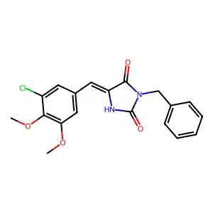 3-Benzyl-5-(3-chloro-4,5-dimethoxybenzylidene)-2,4-imidazolidinedione structure