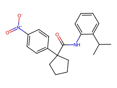 1-(4-nitrophenyl)-N-[2-(propan-2-yl)phenyl]cyclopentanecarboxamide structure