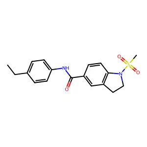 N-(4-ethylphenyl)-1-(methylsulfonyl)-5-indolinecarboxamide structure