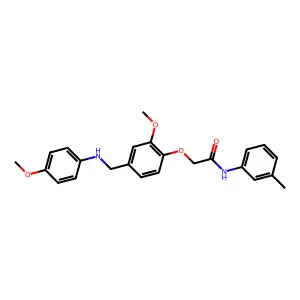 2-{2-methoxy-4-[(4-methoxyanilino)methyl]phenoxy}-N-(3-methylphenyl)acetamide structure