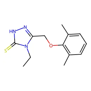 5-(2,6-Dimethyl-phenoxymethyl)-4-ethyl-4H-[1,2,4]triazole-3-thiol structure