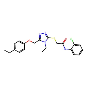 N-(2-chlorophenyl)-2-({4-ethyl-5-[(4-ethylphenoxy)methyl]-4H-1,2,4-triazol-3-yl}sulfanyl)acetamide structure