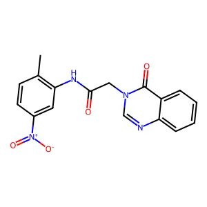 N-(2-methyl-5-nitrophenyl)-2-(4-oxoquinazolin-3-yl)acetamide structure