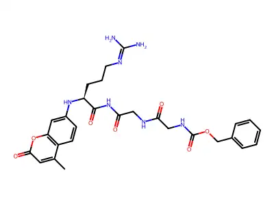 N-Benzyloxycarbonylglycyl-glycyl-arginine-4-methylcoumarinyl-7-amide structure