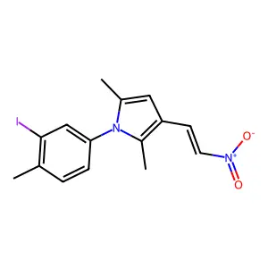 1-(3-iodo-4-methylphenyl)-2,5-dimethyl-3-[(E)-2-nitroethenyl]pyrrole structure