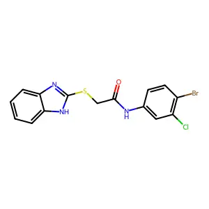 2-(1H-benzimidazol-2-ylsulfanyl)-N-(4-bromo-3-chlorophenyl)acetamide structure