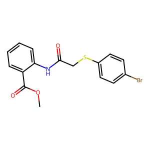 Methyl 2-({[(4-bromophenyl)sulfanyl]acetyl}amino)benzoate structure