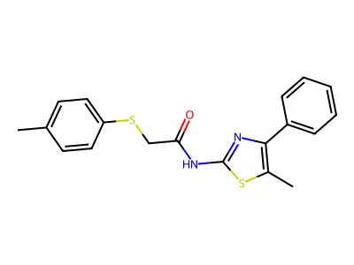 2-(4-methylphenyl)sulfanyl-N-(5-methyl-4-phenyl-1,3-thiazol-2-yl)acetamide structure