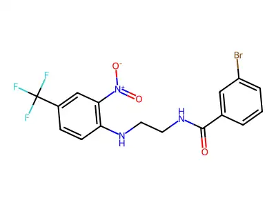 3-bromo-N-[2-[2-nitro-4-(trifluoromethyl)anilino]ethyl]benzamide structure