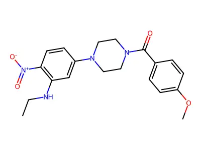 [4-[3-(Ethylamino)-4-nitrophenyl]piperazin-1-yl]-(4-methoxyphenyl)methanone structure