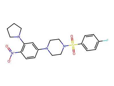 1-(4-Fluorophenyl)sulfonyl-4-(4-nitro-3-pyrrolidin-1-ylphenyl)piperazine structure