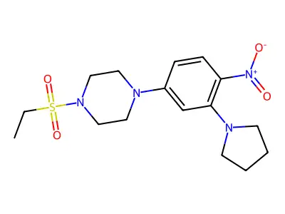 1-Ethylsulfonyl-4-(4-nitro-3-pyrrolidin-1-ylphenyl)piperazine structure