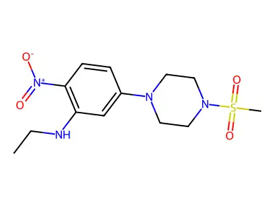 N-ethyl-5-(4-methylsulfonylpiperazin-1-yl)-2-nitroaniline structure