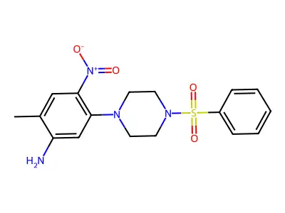 5-[4-(Benzenesulfonyl)piperazin-1-yl]-2-methyl-4-nitroaniline structure