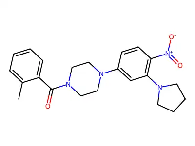 (2-Methylphenyl)-[4-(4-nitro-3-pyrrolidin-1-ylphenyl)piperazin-1-yl]methanone structure