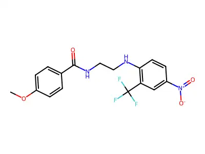 4-methoxy-N-[2-[4-nitro-2-(trifluoromethyl)anilino]ethyl]benzamide structure