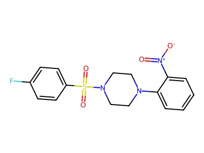 1-(4-Fluorophenyl)sulfonyl-4-(2-nitrophenyl)piperazine structure