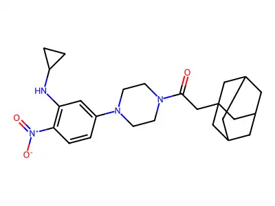 2-(1-Adamantyl)-1-[4-[3-(cyclopropylamino)-4-nitrophenyl]piperazin-1-yl]ethanone structure