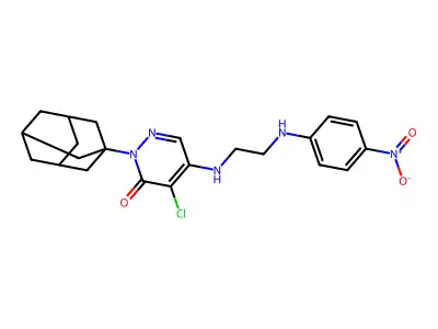 2-(1-Adamantyl)-4-chloro-5-[2-(4-nitroanilino)ethylamino]pyridazin-3-one structure