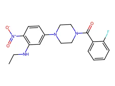 [4-[3-(Ethylamino)-4-nitrophenyl]piperazin-1-yl]-(2-fluorophenyl)methanone structure