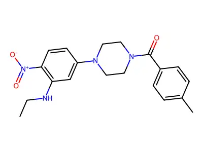 [4-[3-(Ethylamino)-4-nitrophenyl]piperazin-1-yl]-(4-methylphenyl)methanone structure