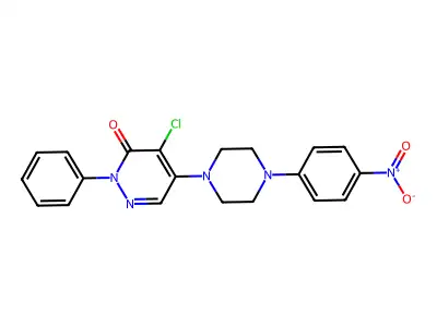 4-Chloro-5-[4-(4-nitrophenyl)piperazin-1-yl]-2-phenylpyridazin-3-one structure