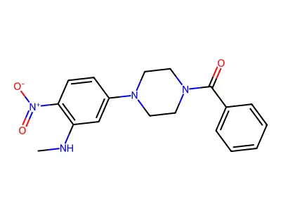 [4-[3-(Methylamino)-4-nitrophenyl]piperazin-1-yl]-phenylmethanone structure