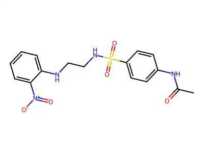 N-[4-[2-(2-nitroanilino)ethylsulfamoyl]phenyl]acetamide structure