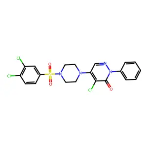 4-chloro-5-[4-(3,4-dichlorophenyl)sulfonylpiperazin-1-yl]-2-phenylpyridazin-3-one structure