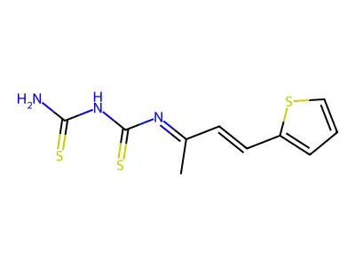 1-Carbamothioyl-3-(4-thiophen-2-ylbut-3-en-2-ylidene)thiourea structure