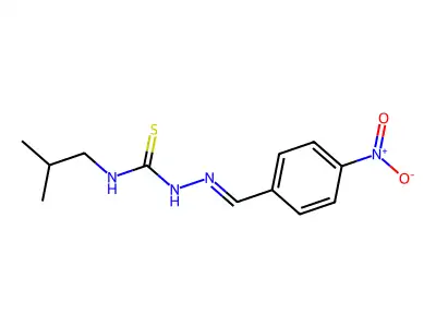 Hydrazinecarbothioamide,N-(2-methylpropyl)-2-[(4-nitrophenyl)methylene]- structure