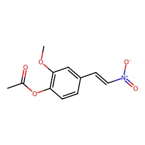 Acetic acid 2-methoxy-4-(2-nitro-vinyl)-phenyl ester structure