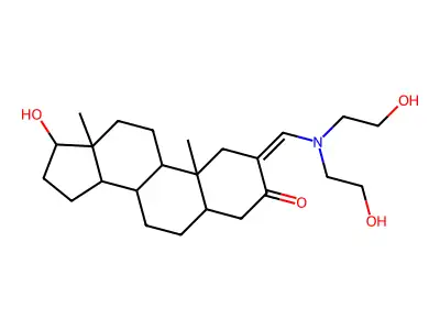 (2Z)-2-[[bis(2-hydroxyethyl)amino]methylidene]-17-hydroxy-10,13-dimethyl-4,5,6,7,8,9,11,12,14,15,16,17-dodecahydro-1H-cyclopenta[a]phenanthren-3-one structure
