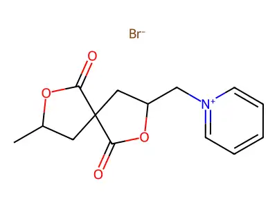 Pyridinium, 1-((1,6-dioxo-8-methyl-2,7-dioxaspiro(4.4)non-3-yl)methyl)-, bromide structure