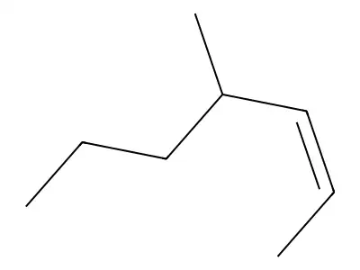(Z)-4-methylhept-2-ene structure