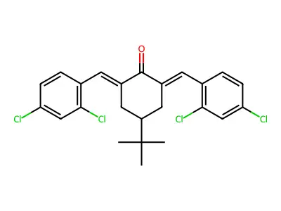 4-Tert-butyl-2,6-bis[(2,4-dichlorophenyl)methylidene]cyclohexan-1-one structure