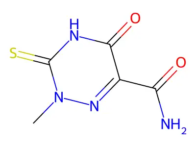 2-Methyl-5-oxo-3-sulfanylidene-2,3,4,5-tetrahydro-1,2,4-triazine-6-carboxamide structure