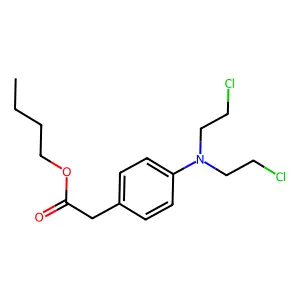 Acetic acid, 2-(N,N-bis(2-chloroethyl)aminophenyl)-, butyl ester structure