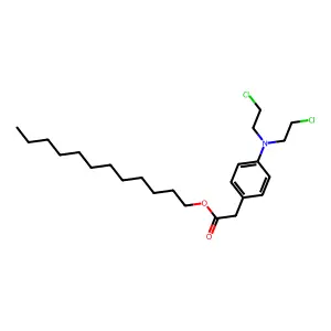Acetic acid, 2-(N,N-bis(2-chloroethyl)aminophenyl)-, dodecyl ester structure