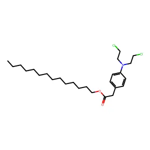 Acetic acid, 2-(N,N-bis(2-chloroethyl)aminophenyl)-, tetradecyl ester structure