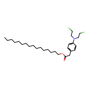 Acetic acid, 2-(N,N-bis(2-chloroethyl)aminophenyl)-, hexadecyl ester structure